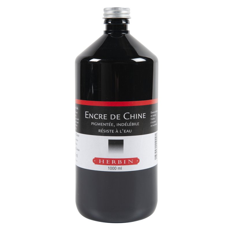 Herbin Oost-Indische Inkt Zwart - 1 l