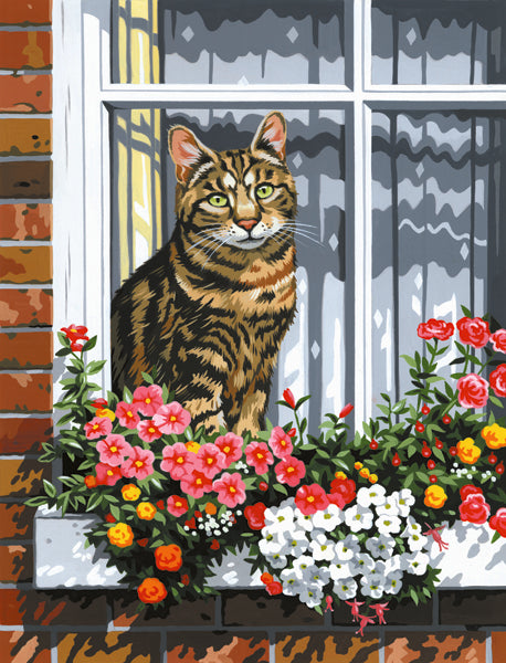 R&L Artist Canvas A4 Schilderen op Nummer - Cat in the Window