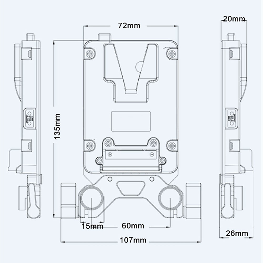 Rolux Mini V-Mount Battery Plate RL-AC13S — 5