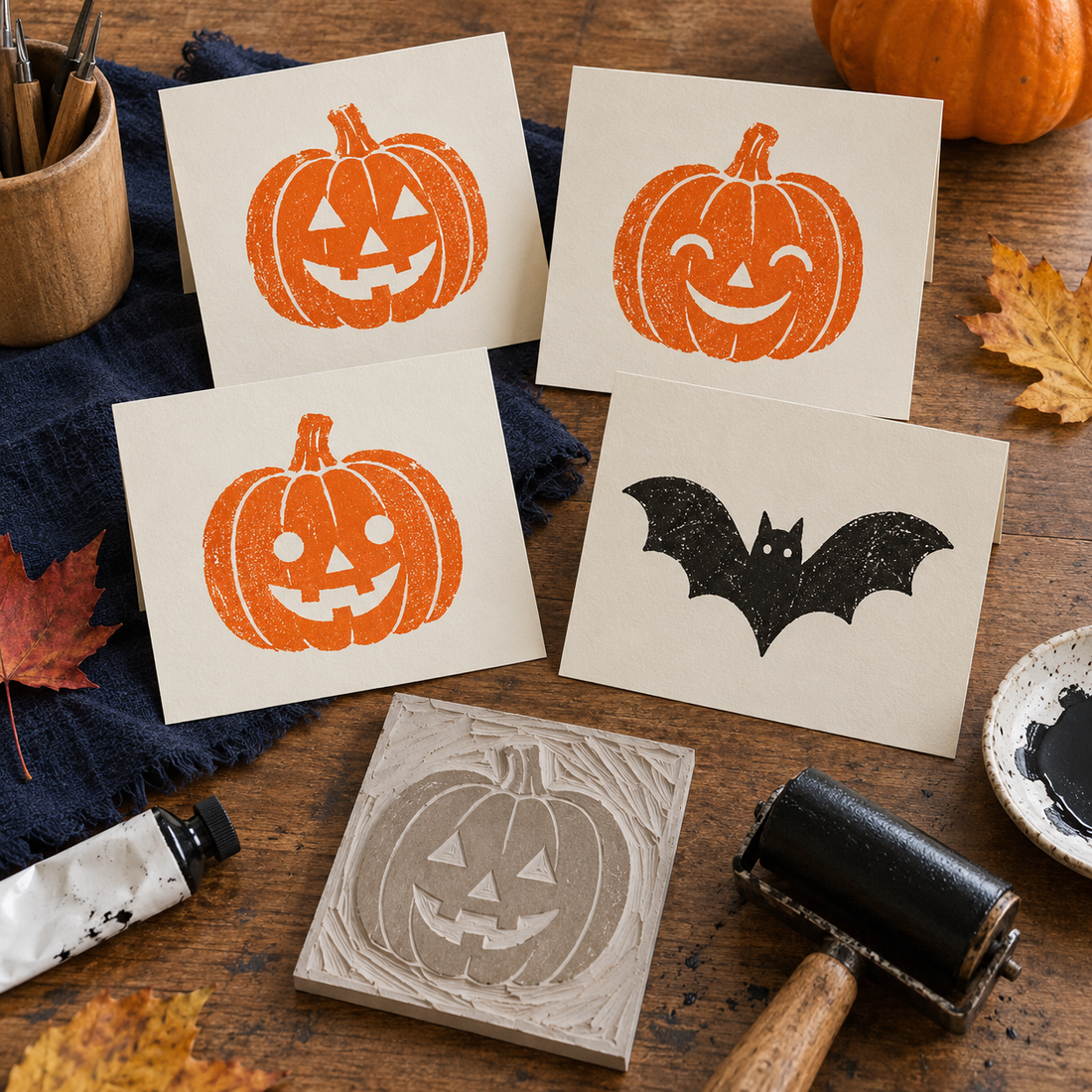 Halloweenkaarten drukken: een eenvoudige pompoen in SoftCut