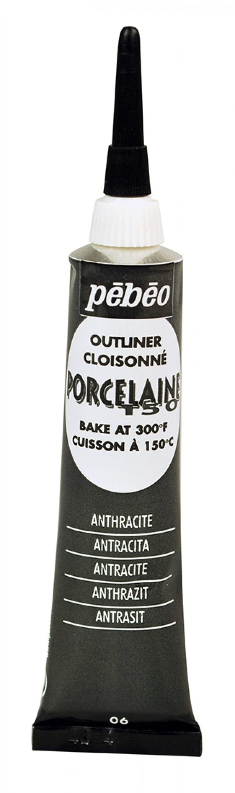 Pebeo Porcelaine 150 Outliner 20 ml - 06 - Antraciet