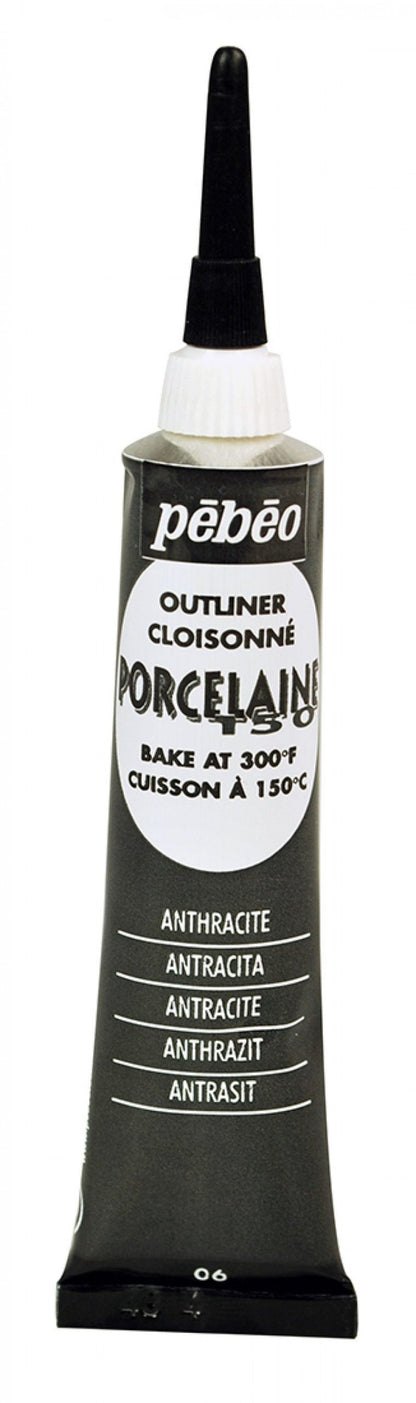 Pebeo Porcelaine 150 Outliner 20 ml - 06 - Antraciet