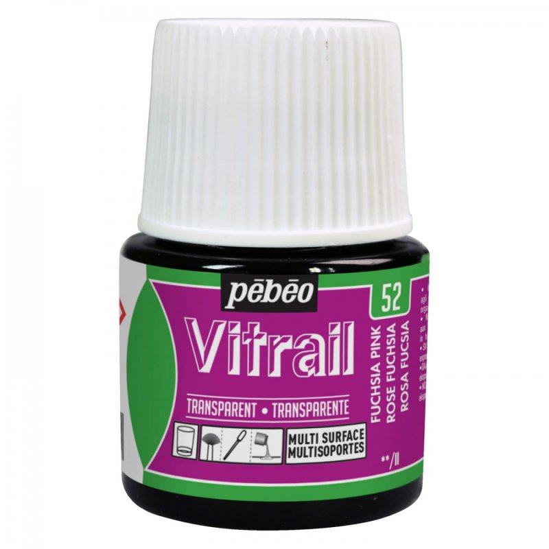 Pebeo Vitrail Transparante Glasverf 45 ml - 52 - Fuschia Roze