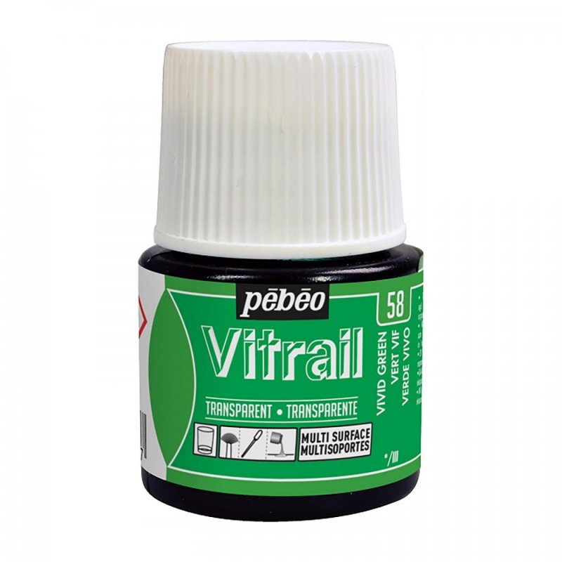 Pebeo Vitrail Transparante Glasverf 45 ml - 58 - Fel Groen