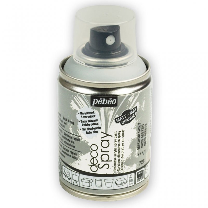 Pebeo Decospray Acryl Decoratieverf 100 ml - Medium grijs