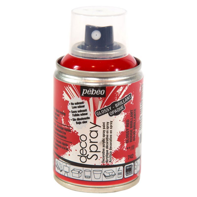 Pebeo Decospray Acryl Decoratieverf 100 ml - Glanzend rood
