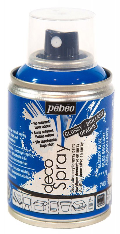 Pebeo Decospray Acryl Decoratieverf 100 ml - Glanzend blauw