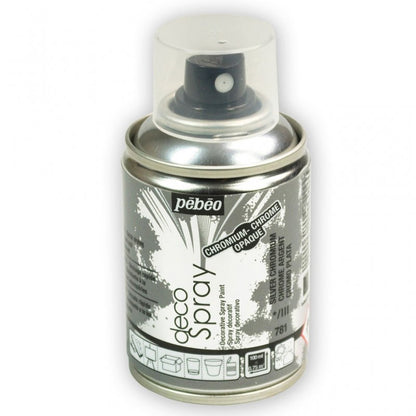Pebeo Decospray Acryl Decoratieverf 100 ml - Chroom zilver