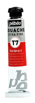 Pebeo Extra-Fijne Gouache T7 20 ml - Donker Cadmiumrood