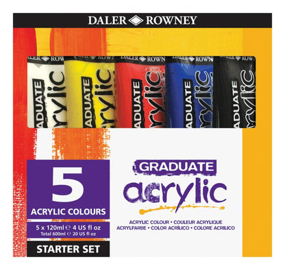 Daler-Rowney Graduate Acrylic Sets - 5 x 120 ml