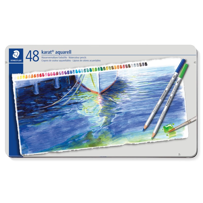 Staedtler Karat Aquarell Aquarelpotloden Metalen Etui - 48 stuks