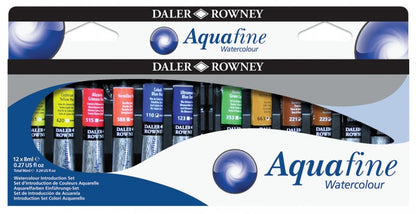 Daler-Rowney Aquafine Watercolour Sets - Introduction set - 12 x 8 ml