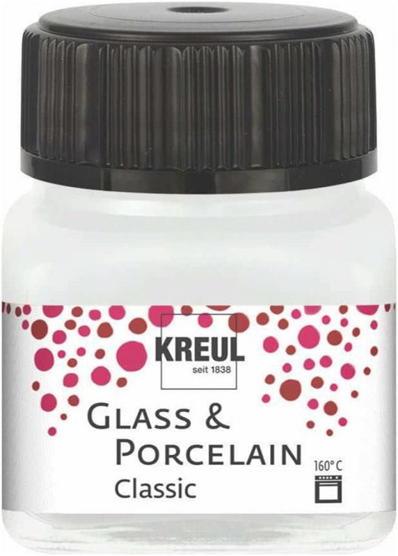 Kreul Glas- en Porseleinverf Classic 20 ml - Dekkende Creme Wit