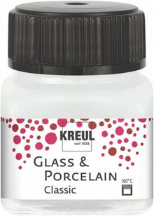 Kreul Glas- en Porseleinverf Classic 20 ml - Dekkende Creme Wit