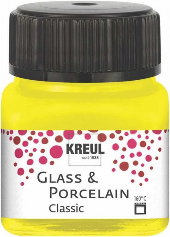 Kreul Glas- en Porseleinverf Classic 20 ml - Dekkende Kanariegeel