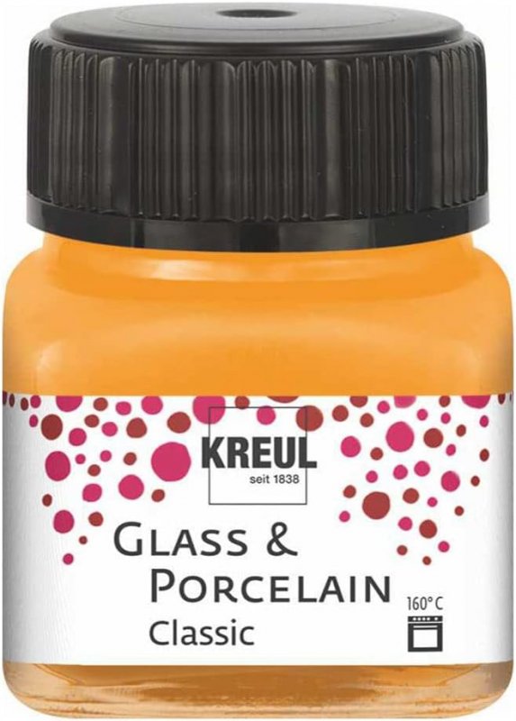 Kreul Glas- en Porseleinverf Classic 20 ml - Dekkende Oranje