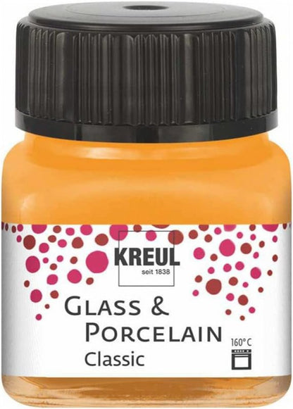 Kreul Glas- en Porseleinverf Classic 20 ml - Dekkende Oranje