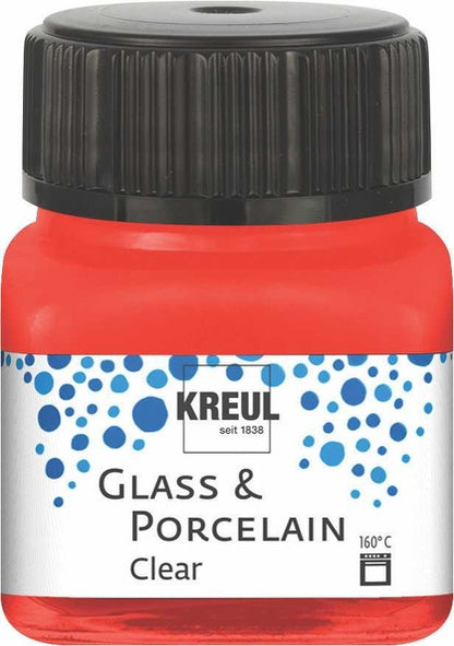 Kreul Glass & Porcelain Clear 20 ml - Kersenrood
