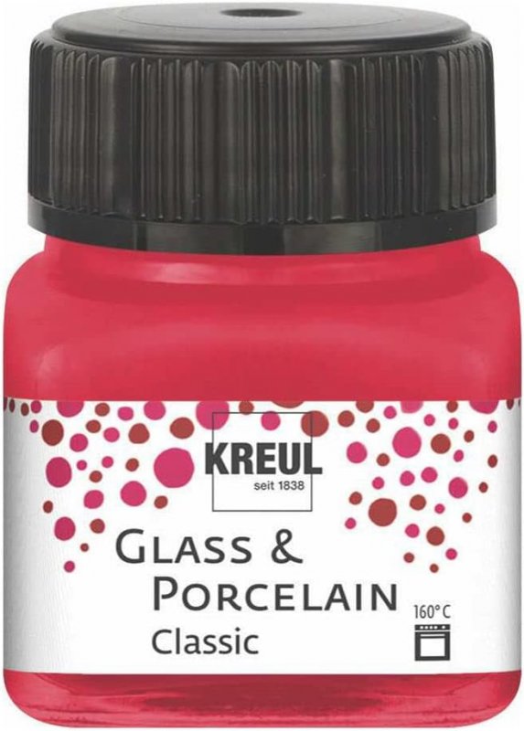 Kreul Glas- en Porseleinverf Classic 20 ml - Dekkende Karmijnrood