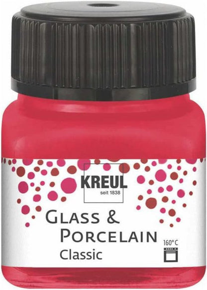 Kreul Glas- en Porseleinverf Classic 20 ml - Dekkende Karmijnrood