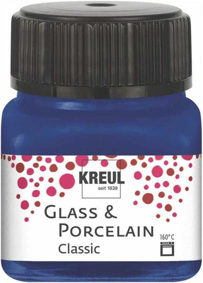 Kreul Glas- en Porseleinverf Classic 20 ml - Dekkende Koningsblauw