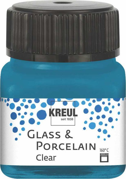 Kreul Glass & Porcelain Clear 20 ml - Cyaanblauw