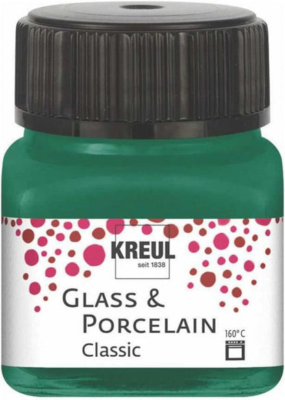 Kreul Glas- en Porseleinverf Classic 20 ml - Dekkende Donkergroen