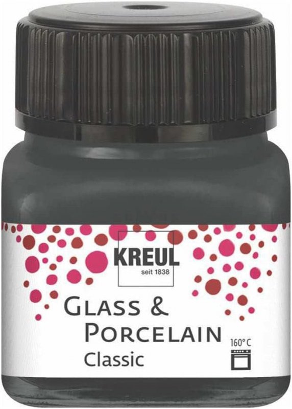 Kreul Glas- en Porseleinverf Classic 20 ml - Dekkende Grijs