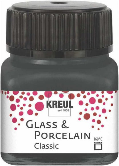 Kreul Glas- en Porseleinverf Classic 20 ml - Dekkende Grijs