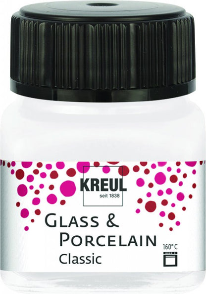 Kreul Glas- en Porseleinverf Classic 20 ml - Metallic Parelmoerwit