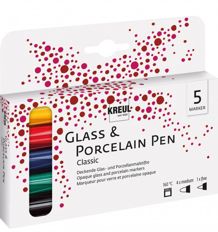 Kreul Glas & Porselein Stiften Sets - Klassieke Kleuren Set 5