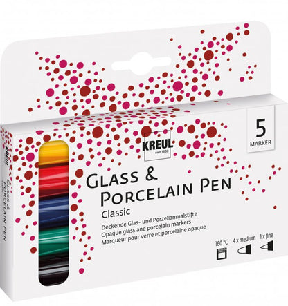 Kreul Glas & Porselein Stiften Sets - Klassieke Kleuren Set 5