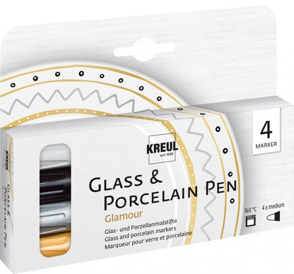 Kreul Glas & Porselein Stiften Sets - Glamour Set 4