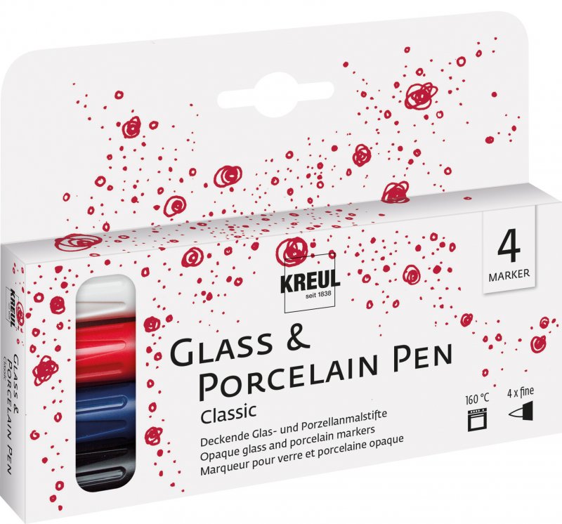Kreul Glas & Porselein Stiften Sets - Klassieke Kleuren Fijne Set 5