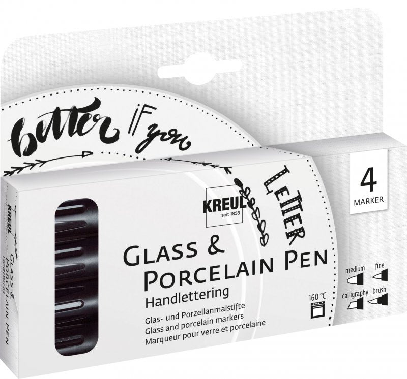 Kreul Glas & Porselein Stiften Sets - Handlettering Set 5