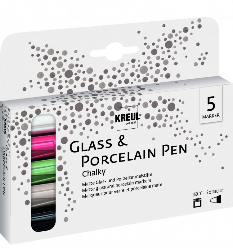 Kreul Glas & Porselein Stiften Sets - Chalky Set 5