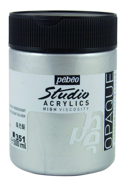 Pebeo Studio Acrylverf 500 ml - 351 - Zilver