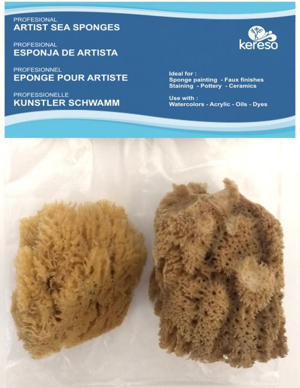 Kereso Natuurlijke Zee Sponzen Ruw - 2 stuks - 7,5-8,5 cm