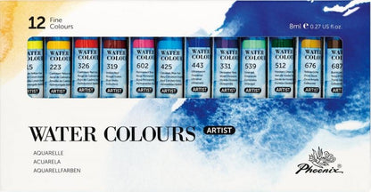 Phoenix Watercolour Sets - 12 x 8 ml tubes