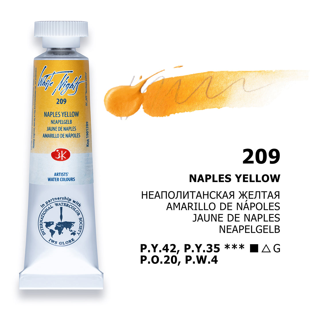 White Nights Watercolour Tube 10 ml - Naples Yellow