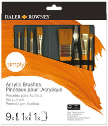 Daler-Rowney Simply Penselenset - Acrylverf etui - 10 stuks