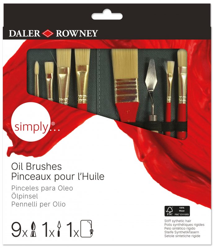 Daler-Rowney Simply Penselenset - Olieverf etui - 10 stuks
