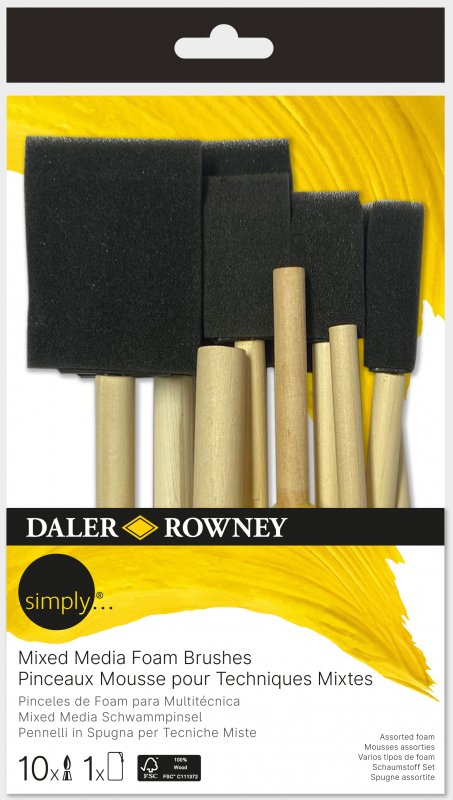 Daler-Rowney Simply Mixed Media Schuimpenselenset - 10 stuks