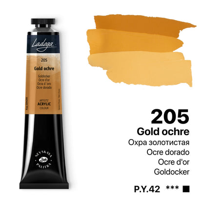Ladoga Acrylic Paint 46 ml - Ochre Gold