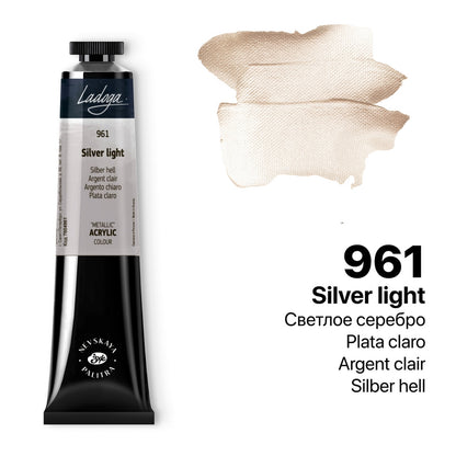 Ladoga Acrylic Paint 46 ml - Light Silver