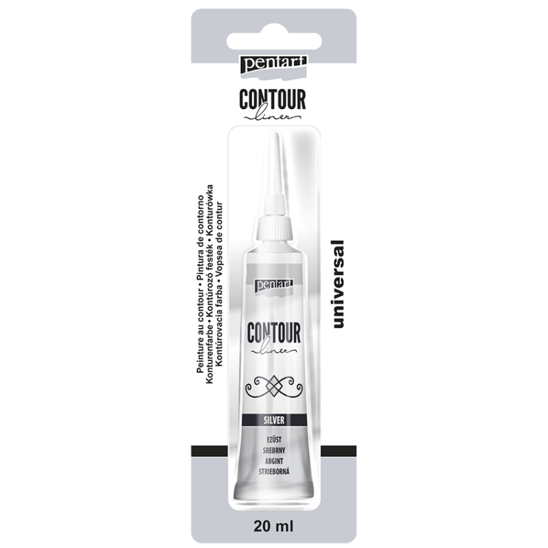 Pentart Universal Contour Liner 20 ml - Silver