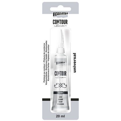 Pentart Universal Contour Liner 20 ml - Silver