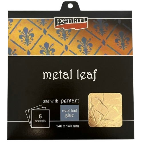 Pentart Metal Leaf Booklet 14 x 14 cm - 5 vel - Goud