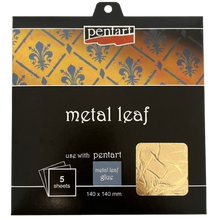 Pentart Metal Leaf Booklet 14 x 14 cm - 5 vel - Goud