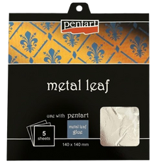 Pentart Metal Leaf Booklet 14 x 14 cm - 5 vel - Zilver